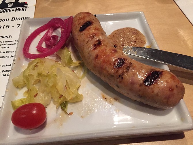 Not the sexiest shot, but definitely one of the tastiest sausages (bourbon & blue cheese)
