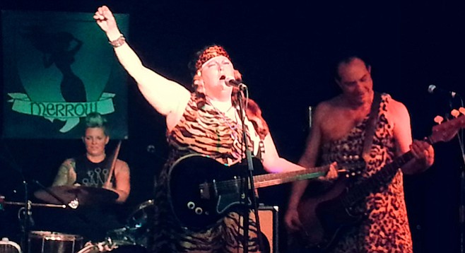 Bedrock-and-roll birthday girl Laura Jane Willcock and her new group ThunderLux — like "the Flintstones on  a bender."