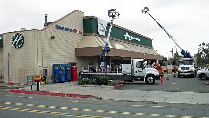 Haggen takes over the former North Park Albertsons, March 18, 2015. The new signs are already up.