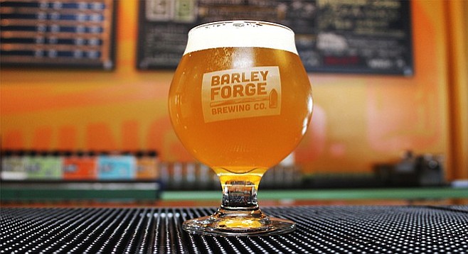 Aztec Brewery and Barley Forge Brewing Company's collaborative Lupulin Against Lupus double white IPA