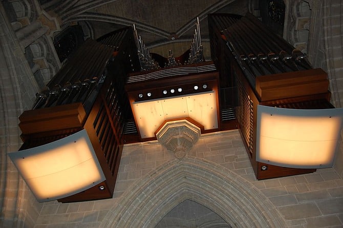 The 40 ton, 7,000-pipe American-made organ at Cathédrale de Lausanne.