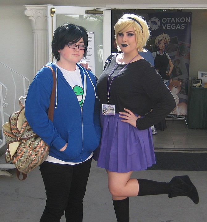 They are potraying Ken Kaneki (character from Tokyo Ghoul) and Rose Quartz (character from Steven Universe).