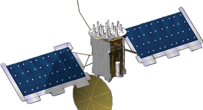 Mobile User Objective System satellite (3D model by San Diego graphic designer Athena Killian)