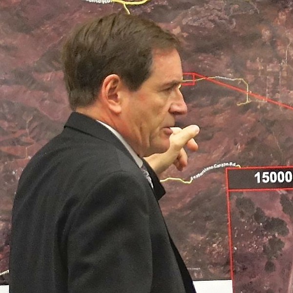Prosecutor Paul Greenwood with map of where the body was found