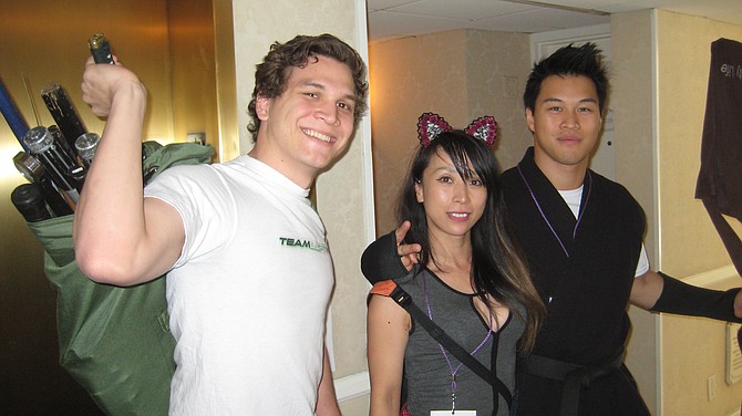 These are attendees hanging out at the elevators.