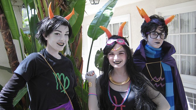 Kanaya Maryam, Feferi Peixes and Eridan Ampora of Homestuck 