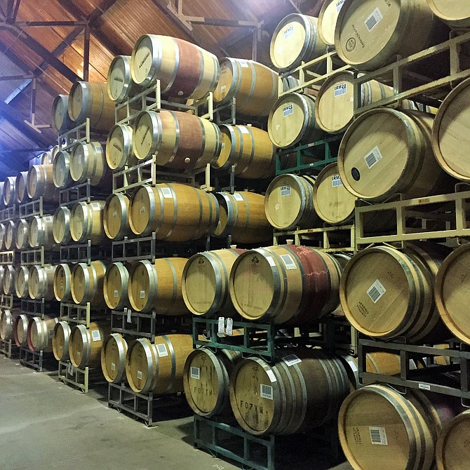 Firestone barrel room, part of the behind-the-scenes tour