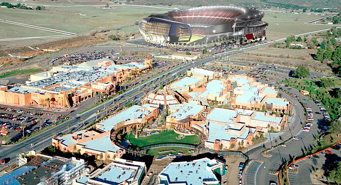 Artist's rendering of the Viejas casino/outlet mall/stadium.