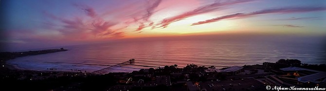 La Jolla Shores, Scripps Pier and the beautiful sunset captured from above using a quad-copter and a gopro.