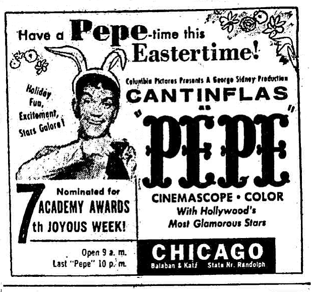 Spend 180 minutes of your Easter Sunday with this monumental all-star flop! Chicago Tribune, April 2, 1961.