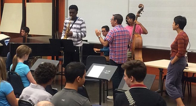 Seasoning the campers at UCSD’s summer jazz camp.