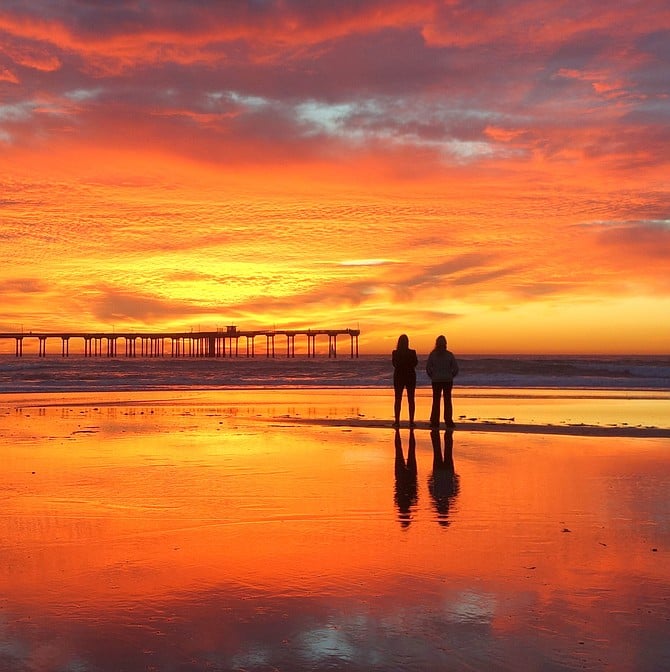 Sunset Reflection - Ocean Beach