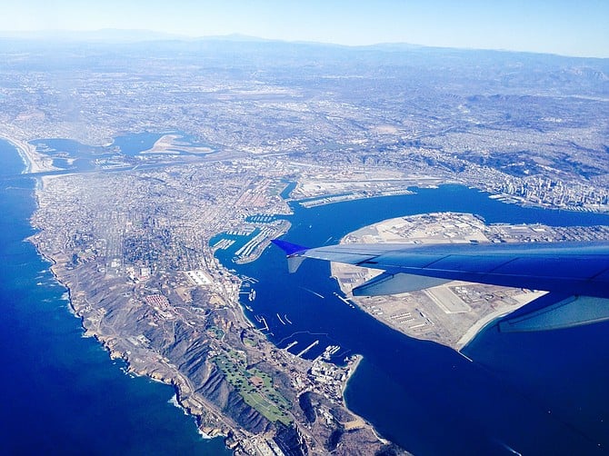 View from the airplane leaving San Diego