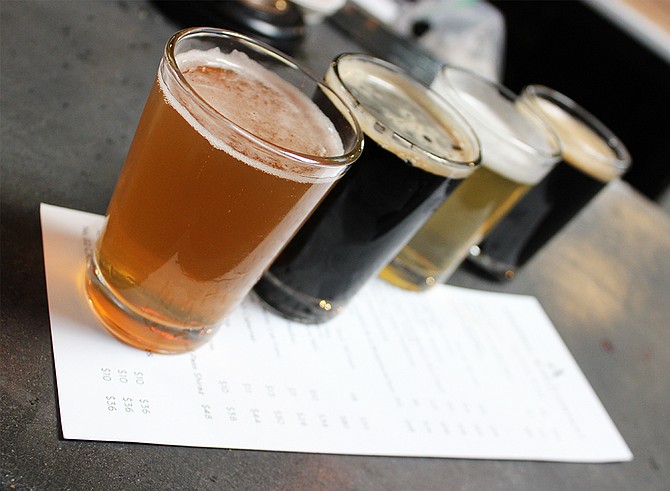 The opening line-up of brews at Rancho Bernardo's Abnormal Beer Co. (photo by @sdbeernews)