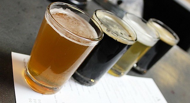 The opening line-up of brews at Rancho Bernardo's Abnormal Beer Co.