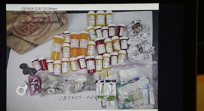 Pharmaceutical bottles found in Julie Harper's leopard-print bag 