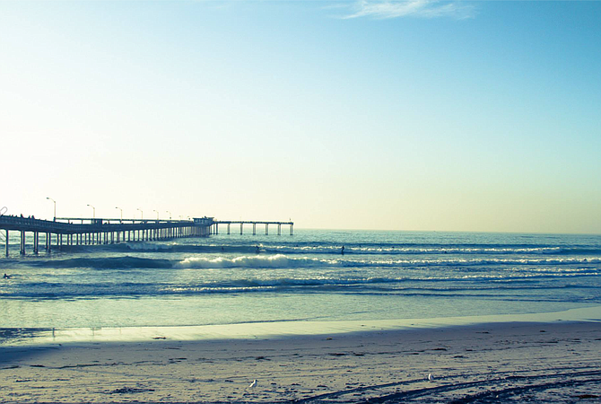Ocean Beach, "A long walk down an old pier" by Heather Travis of Seventy 7 Studios; @seventy7studios