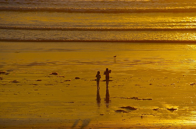 Golden sunset in Pacific Beach