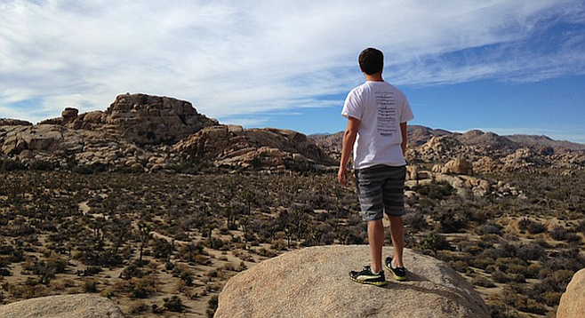 View from Joshua Tree's Barker Dam, a fun, easygoing trail with good bouldering for all levels.