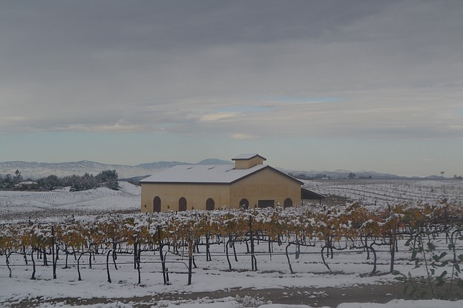 Snow has fallen in Temecula Valley Wine Country