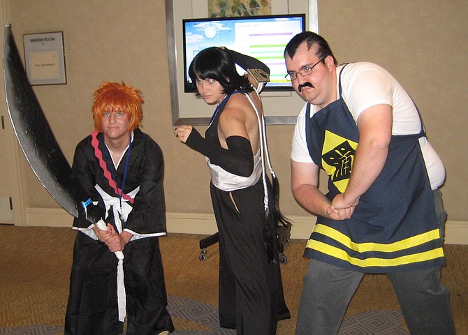 Ichigo Kurosaki (on the left) and Tessai (on the right) from Bleach