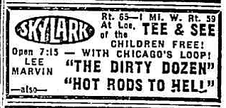 Maggot wouldn’t need the help of 11 inmates to take out drunken Dana Andrews, a gang of well-scrubbed teen terrorizers, and the Mickey Rooney, Jr. Trio. Chicago Tribune, Sept. 3, 1967. 
