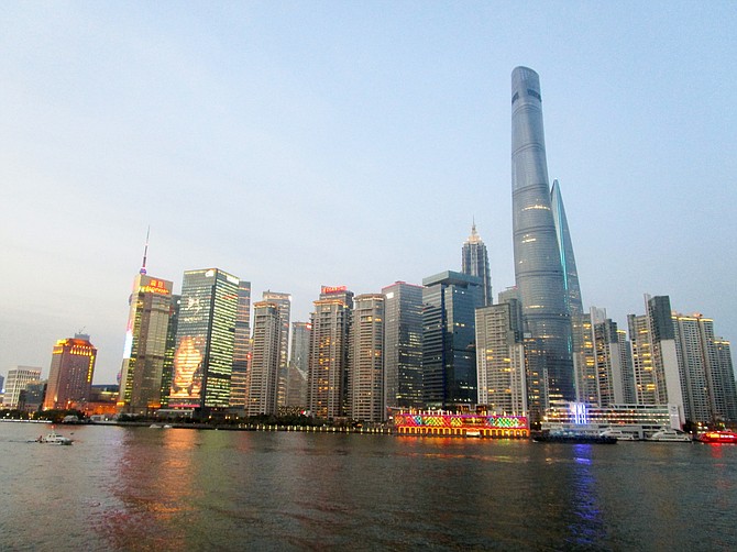 Early evening view from the Bund, Shanghai