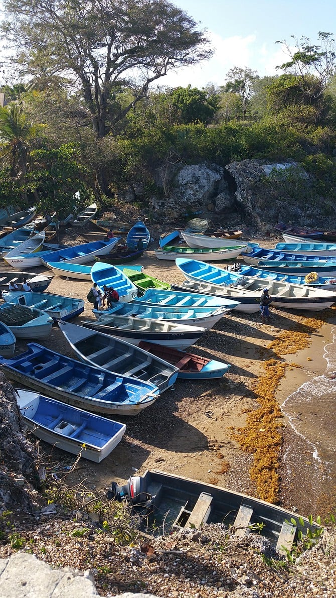 Idle fishing boats at Boca de Yuma