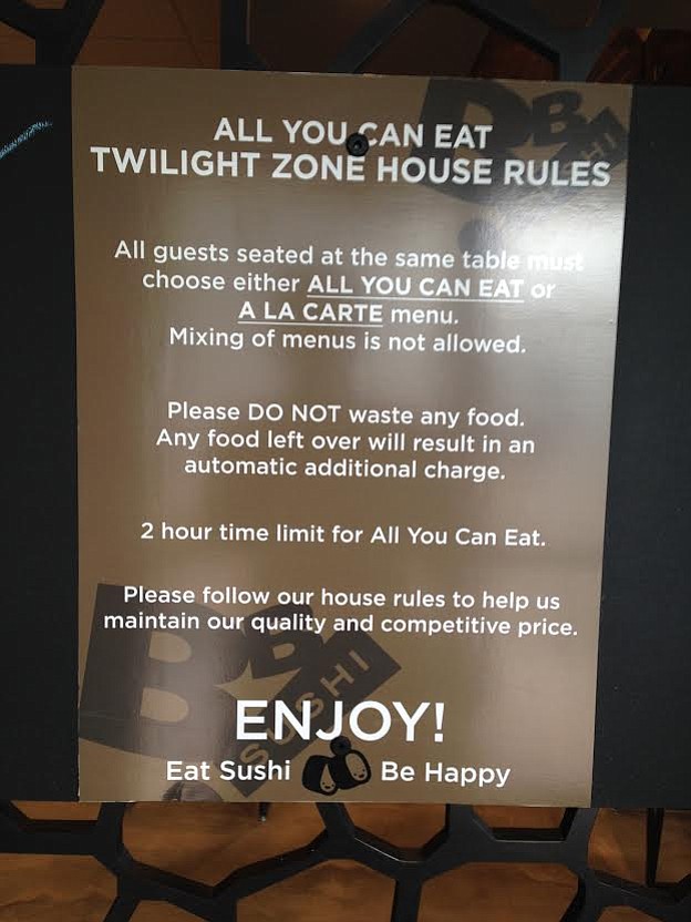 Every all-you-can-eat meal should have rules