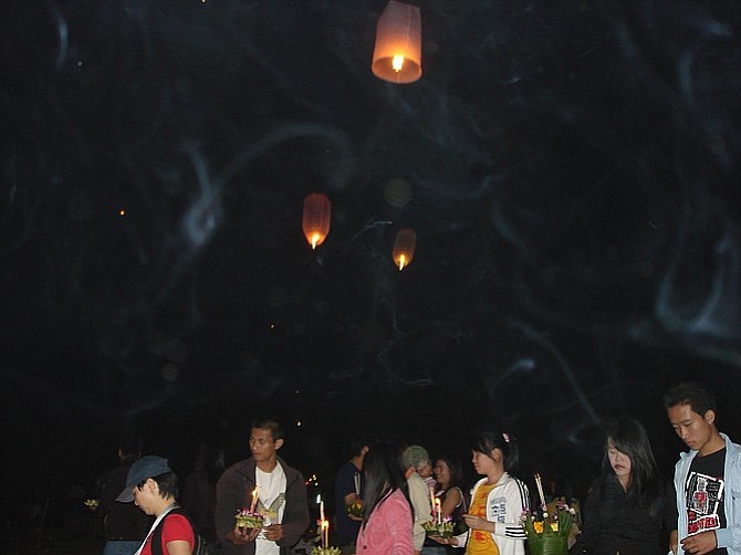 At Chiang Rai's Loy Kratong Festival.
