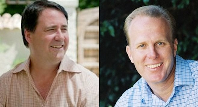 Though Darius Anderson (left) "paid $500,000 to settle an investigation" on the East Coast, Mayor Faulconer (right) has no problem keeping him employed as San Diego's lobbyist in Sacramento.