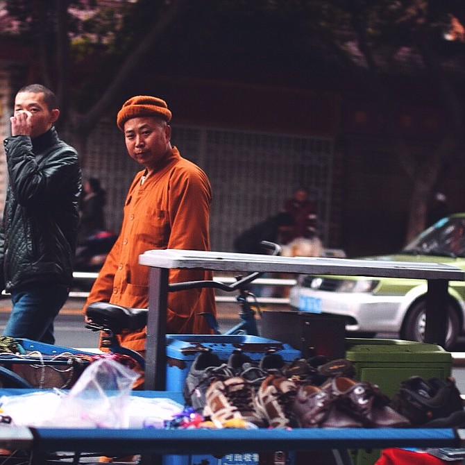 People of Tibet at the local market in Chengdu, China.