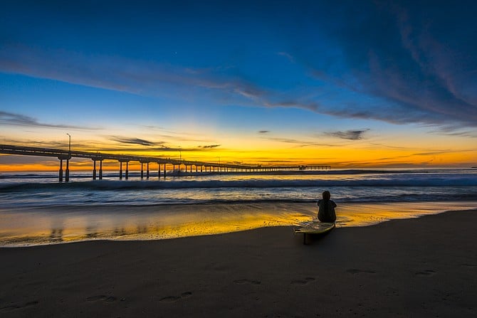 Twilight at Ocean Beach.