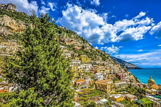 Beautiful spring colors on the Amalfi Coast of Italy.