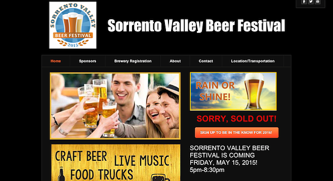 THIS JUST IN: Sorrento Valley Beer Festival — SOLD OUT.