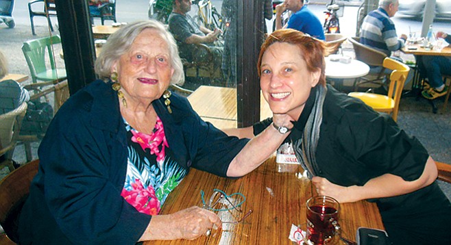 Author Leorah Gavidor (right) with her safta in Tel Aviv