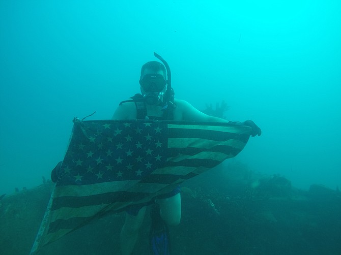 Under water at Guantanamo Bay, Cuba.