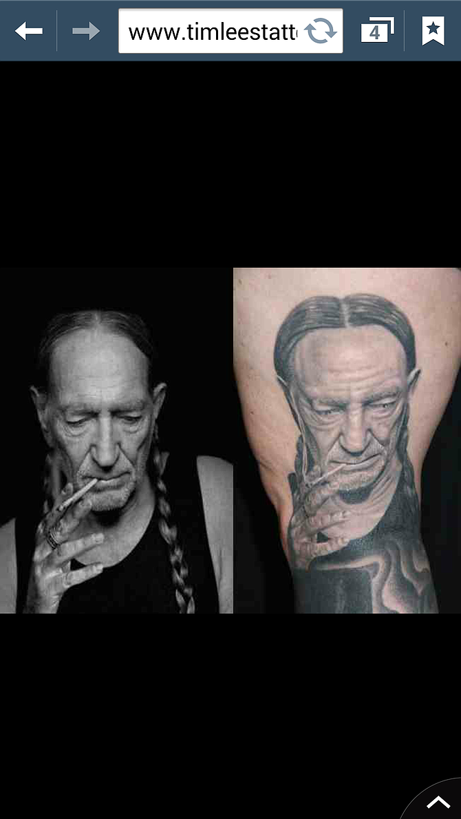 Willie nelson for president red banded stranger.. done by Tim lees 619 underground tattoo