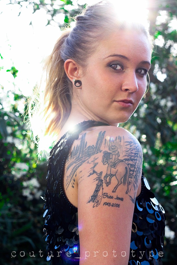Check out the tattoo on Audrey Baker's shoulder.