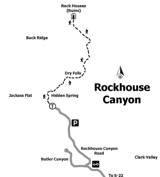Map to Rockhouse Canyon