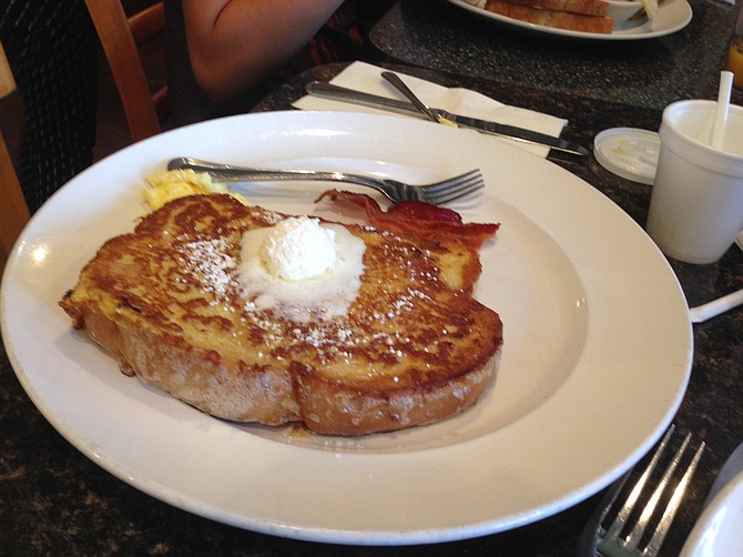 $4 kids meal includes French toast, bacon or sausage, and eggs