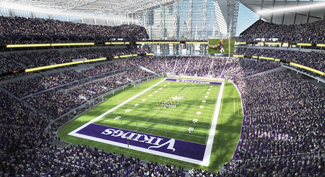 Architectural rendering of Minnesota's new stadium
