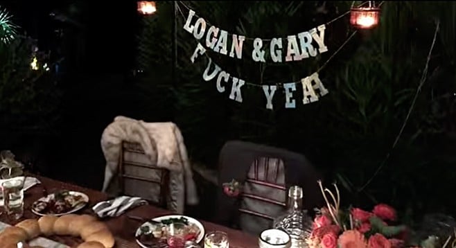 Logan and Gary's wedding involved floor-sitting and no kids.
