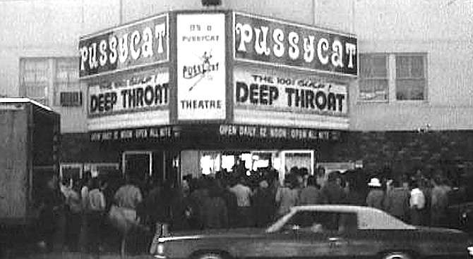 Pussycat Theatre, c. 1970. Miranda's social rep seemed unassailable even after it became common knowledge that he was buying an increasingly large stake in the Pussycat Theatre chain. 