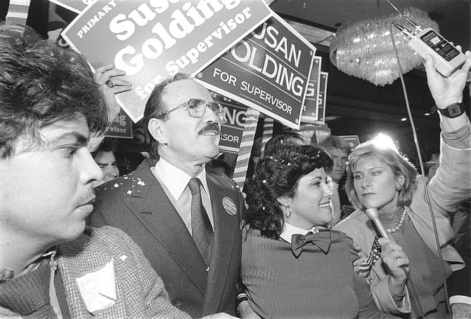 Richard Silberman and Susan Golding. Golding's campaign for county supervisor was financed by her husband, Silberman, Helen Copley’s steady date of a decade before.