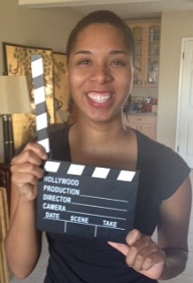 Local filmmaker, Rebecca Riley, ready for the first take.