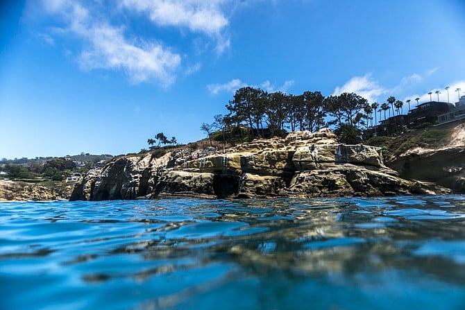 La Jolla Cove from a waters edge perspective.