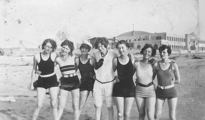 Kate Truax Korstad and friends were the first to ride the Mission Beach roller coaster on July 4, 1925.