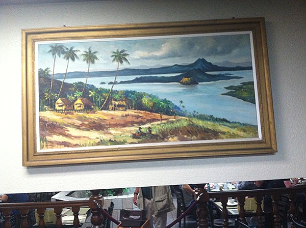 Wall painting of Filipino islands and volcanoes 