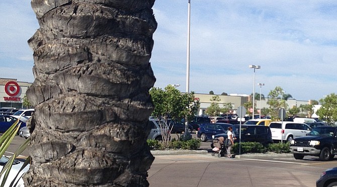 Woman begging with child in Target parking lot entrance in Clairemont on July 3.